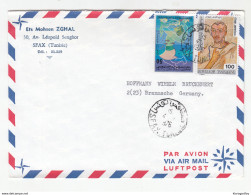 Tunisie Mohsen Zghal Sfax Company Air Mail Letter Cover Travelled 1976 To Germany B190415 - Tunisia