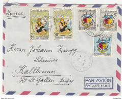 Tunisie Air Mail Letter Cover Travelled 1963 La Marsa To Switzerland B190415 - Tunisia