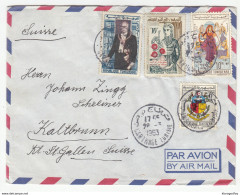 Tunisie Air Mail Letter Cover Travelled 1963 Carthage To Switzerland B190415 - Tunisia
