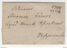 Austria Prephilately Letter Cover Travelled 1840 Wien To Vesprim B180702 - ...-1850 Voorfilatelie