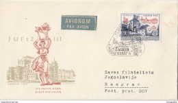 Yugoslavia 3rd Philatelic Exhibition JUFIZ III Zagreb 1956 FDC Travelled Air Mail To Belgrade B170907 - FDC
