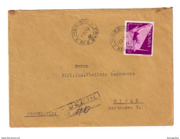 Romania Letter Cover Posted Registered 1957 Huedin To Sisak B201210 - Brieven En Documenten