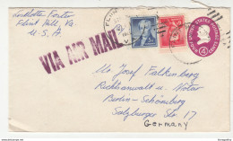 United States Postal Stationery Letter Cover Posted 195? To Germany - Uprated B200501 - Autres & Non Classés