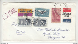 US, Multifranked Letter Cover With Flowers Cinderellas, Posted 1965 B200720 - Cartas & Documentos
