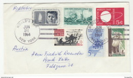 US, Multifranked Letter Cover With Giant Swallowtail Cinderella Posted 1964 World's Fair NY Pmk B200720 - Cartas & Documentos