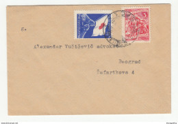 Yugoslavia 1951 Red Cross Postal Tax Stamp On Letter Cover B200301 - Liefdadigheid