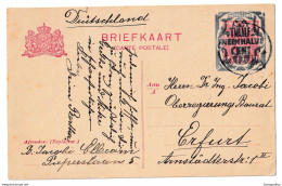 Netherlands Overprinted Postal Stationery Postcard Posted 1921 B210410 - Postwaardestukken