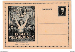 Czechoslovakia 1932 Sokol IX Slet Illustrated Postal Stationery Postcard Unused B210410 - Cartes Postales
