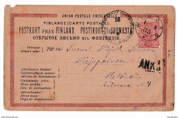 Finland Russia Old UPU Postal Stationery Postcard Posted 1885 Wiborg B210410 - Brieven En Documenten