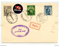 Yugoslavia 1958 MB "JADRAN" Ship Post Postmark On Card - Pmks. Orebić Korčula Wien B200110 - Other (Sea)