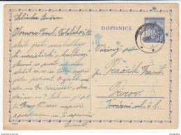Czechoslovakia Old Postal Stationery Postcard Dopisnice Travelled 1945 B171025 - Cartoline Postali