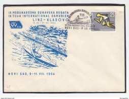 Yugoslavia, IX Tour International Danubien Linz To Kladovo Marathon 1964 Illustrated Letter Cover & Postmark B180210 - Canoa