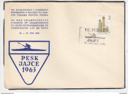 Yugoslavia, Canoe Sprint European Championship 1963 Jajce (Jezero) Illustrated Letter Cover & Postmark B180210 - Canoe