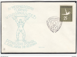 Yugoslavia, 4th International Weightlifting Tournament Ljubljana 1964 "Donavski Pokal" Illustrated Cover & Pmk B180210 - Haltérophilie