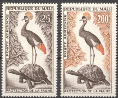 Mali 1963, Ibis And Turtle, 2val - Grues Et Gruiformes