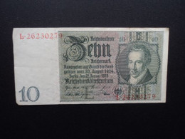 ALLEMAGNE : 10 REICHSMARK   22.1.1929 (1941-1942)    C.A. 173b, *  / P 180a Bis Ou B Et B Devient C)   TTB+ ** - 10 Reichsmark