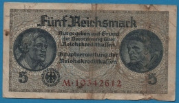 DEUTSCHES REICH 5 REICHSMARK ND (1940-1945)  # M.10342612 P# R138 Reichskreditkassenschein - 5 Reichsmark