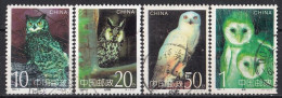 CHINA 2596-2599,used,owls - Gebruikt