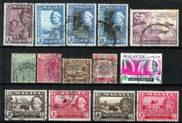 SALE !! 50 % OFF !! ⁕ MALAYA Malayan States SELANGOR ⁕ Collection / Lot  14v Used - Selangor