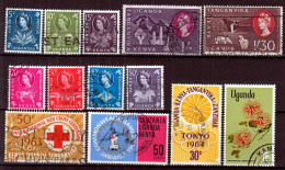 SALE !! 50 % OFF !! ⁕ Kenya Uganda Tanganyika Zanzibar 1960 - 1969  QEII. Collection / Lot  13v Used - Kenya, Uganda & Tanganyika