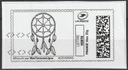 Vignette Oblitérée MonTimbrenLigne France 2023 - Piège à Rêves - Sellos Imprimibles (Montimbrenligne)