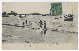 GUINEE FRANCAISE ( Afrique ) -   CONAKRY - Plage De Bulbineh + Timbre - Guinée Française