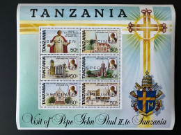 Tanzania 1990 Mi. Bl. 121 SPECIMEN Pape Jean-Paul II Papst Johannes Paul Pope John Paul - Tanzanie (1964-...)