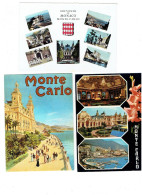 Lot 3 Cpm - Principauté De MONACO - Le Casino Musée Océanographique Stade Football Monte-Carlo - Glaïeul ILLUSTRATION - Exotischer Garten