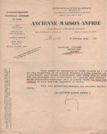 02/1941 - SOIERIES-VELOURS  DRAPERIES-LAINAGES - ANCIENNE MAISON ANFRIE à PARIS 2è - Facture à Entête - Textilos & Vestidos