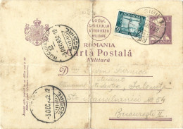 ROMANIA 1932 MILITARY POSTCARD STATIONERY - 2. Weltkrieg (Briefe)