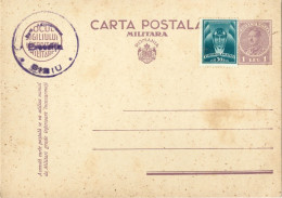 ROMANIA MILITARY, CENSORED POSTCARD STATIONERY - Cartas De La Segunda Guerra Mundial