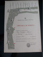 GORIZIA DIPLOMA DI MERITO GARA CAMPESTRE LICEO DUCA DEGLI ABRUZZI 1956 - 57 - Diplômes & Bulletins Scolaires