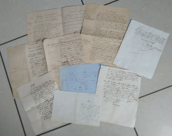 Lot De 8 Documents, Reçus Et Lettres Manuscrites à La Plumes Du 19 ème Siècle - 1800 – 1899