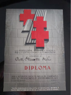 TRIESTE DIPLOMA FASCISTA LOTTA TUBERCOLOSI FRANCOBOLLI ANTITUBERCOLARI - Diplômes & Bulletins Scolaires