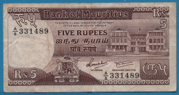 MAURITIUS 5 RUPEES 1985 # A/8 331489 P# 34 Bank Of Mauritius - Mauritius