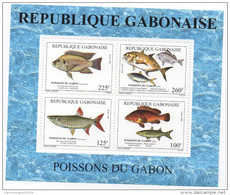 Gabon Gabun 1999 Mi. Bl. 101 Bloc Poissons Fische Fish Fishes Sealife Scarce Faune Fauna MNH** - Gabun (1960-...)