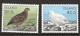 Island  Iceland 1965 Bird  Ptarmigan (Lagopus Mutus), Summer And Winter Dress, Mi 388-389, MH(*) - Ungebraucht