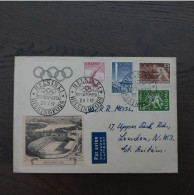 Finland 1951 Set Olympic Stamps (Michel 399/402) Used On Illustrated Cover - Storia Postale