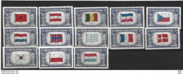 ETATS-UNIS.Drapeaux Des Pays Occupés Par L'AXE. Série Complète Yv.459/71. 13 Timbres Neufs ** (1943-1944) - Briefmarken