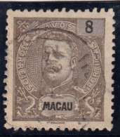 Macau, Macao, D. Carlos I, Novas Cores E Valores, 8 A. Castanho, 1903, Mundifil Nº 134 Used - Gebraucht