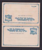 2 C. Blau Doppel-Ganzsache (UY 4) - Ungebraucht - Hawaii