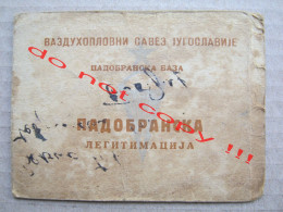 Air Force Association Of Yugoslavia, Parachute ID - Vazduhoplovni Savez Jugoslavije, Padobranska Baza ... ( 1949 ) - Certificados De Vuelo