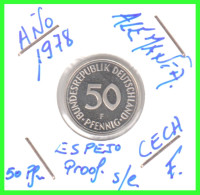ALEMANIA -DEUTSCHLAND - GERMANY-MONEDA DE LA REPUBLICA FEDERAL DE ALEMANIA DE 50 Pfn. - DEL AÑO 1978 CECA - F - STTUCART - 50 Pfennig