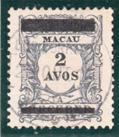 Macau, Macao, Selos De Porteado Com Sobrecarga, 2 A. Ardósia, 1910, Mundifil Nº 143 Used - Used Stamps