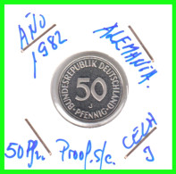 ALEMANIA -DEUTSCHLAND - GERMANY-MONEDA DE LA REPUBLICA FEDERAL DE ALEMANIA DE 50 Pfn-DEL AÑO - 1982 CECA - J - HAMBURGO - 50 Pfennig