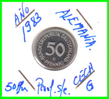 ALEMANIA -DEUTSCHLAND - GERMANY-MONEDA DE LA REPUBLICA FEDERAL DE ALEMANIA DE 50 Pfn. - DEL AÑO 1983-CECA- G - KARLRUHE - 50 Pfennig