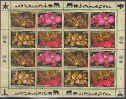 UNO WIEN 435-438, Kleinbogen, Postfrisch **, Gefährdete Arten: Orchideen, 2005 - Blokken & Velletjes