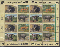UNO WIEN 406-409, Kleinbogen, Postfrisch **, Gefährdete Arten: Säugetiere, 2004 - Blokken & Velletjes