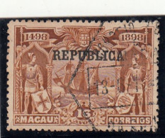 Macau, Macao, Caminho M. Para A India, 16 A. Castanho, 1913, Mundifil Nº 208 Used - Used Stamps
