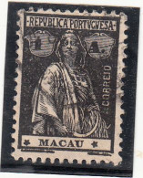 Macau, Macao, Ceres, 1 A. Preto D12 X 11 1/2, 1913/15, Mundifil Nº 211 Used - **II-IV - Usados